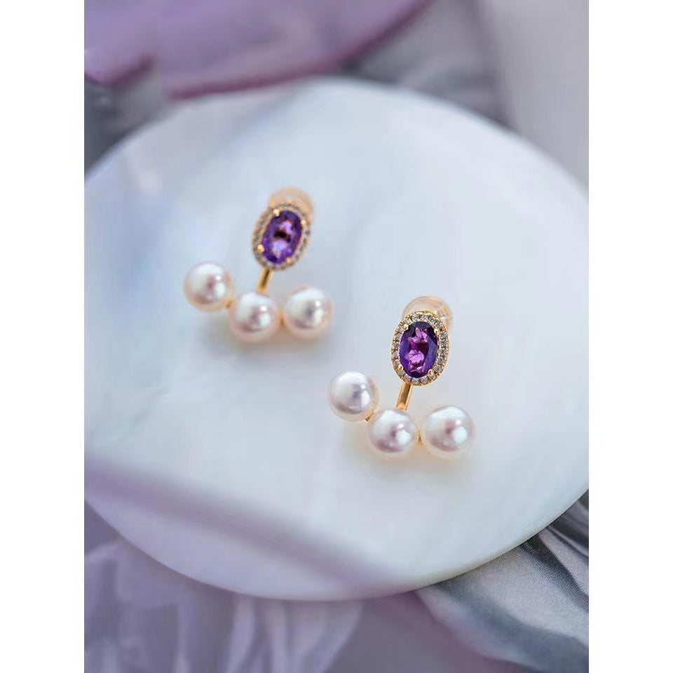 Sample-Purple Crystal Earrings