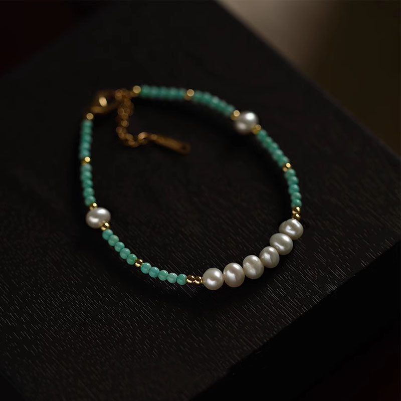 Sample-Turquoise pearl bracelet